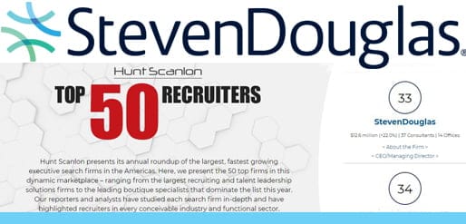 StevenDouglas is Ranked Again in the Top 50 Executive Search firms in the United States